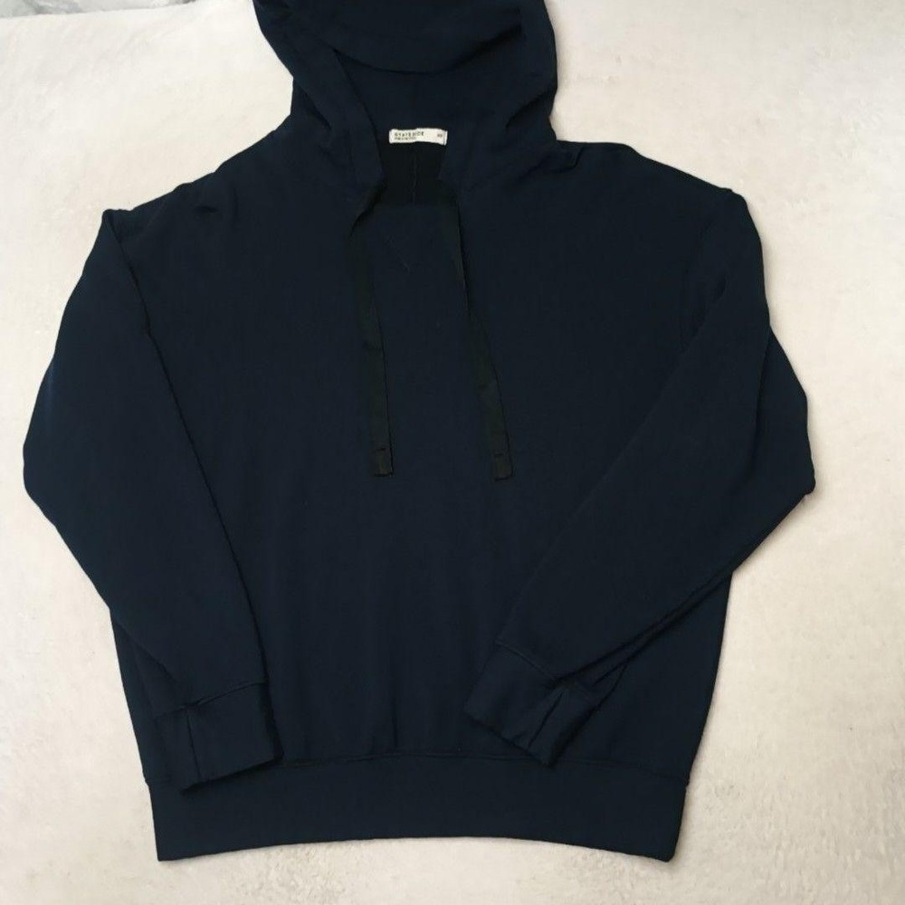 Stateside Hoodie Womens XS Blue Pullover Fleece Pockets Siro Micro Modal USA